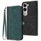 Case Cover For vivo Y300 / vivo V40 Lite 4G / 5G IDN Side Buckle Double Fold Hand Strap Leather Phone Case(Dark Green)