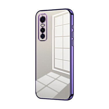 Case Cover For vivo S7e / Y73s Transparent Plating Fine Hole Phone Case(Purple)