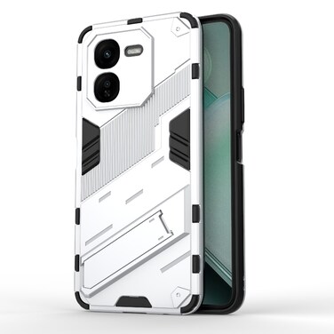 Case Cover For vivo iQOO Z9X 5G Punk Armor 2 in 1 PC + TPU Phone Case with Holder(White)