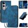 Case Cover For vivo V50 Lite 4G / 5G Grid Butterfly Embossed Pattern Leather Phone Case with Lanyard(Dark Blue)