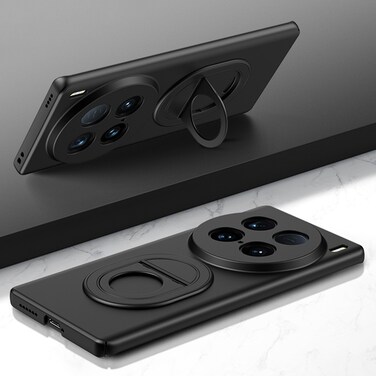 Case Cover For vivo X100 Ultra Magsafe Hidden Fold Holder Full Coverage Shockproof Phone Case(Black)