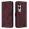 Case Cover For vivo V50 Lite 5G Crossbody 3D Embossed Flip Leather Phone Case(Wine Red)