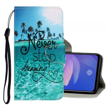 Case Cover For Vivo S1 Pro 3D Colored Drawing Horizontal Flip PU Leather Case with Holder &amp; Card Slots &amp; Wallet(Blue Coconut Grove)