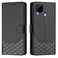 Case Cover For Realme C25 / C15 / C12 / C25s Honeycomb Embossing RFID Leather Phone Case(Black)