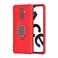Case Cover For OPPO Realme X2 Pro / Reno Ace Carbon Fiber Protective Case with 360 Degree Rotating Ring Holder(Red)