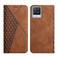 Case Cover For OPPO Realme 8 / 8 Pro Diamond Pattern Splicing Skin Feel Magnetic Horizontal Flip Leather Case with Card Slots &amp; Holder &amp; Wallet(Brown)