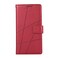Case Cover For Realme 11 4G PU Genuine Leather Texture Embossed Line Phone Case(Red)