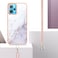 Case Cover For OPPO Realme 9 Pro 5G Electroplating Marble Pattern TPU Phone Case with Lanyard(White 006)