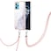 Case Cover For OPPO Realme 9 Pro 5G Electroplating Marble Pattern TPU Phone Case with Lanyard(White 006)