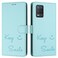 Case Cover For Realme V13 5G / Q3 5G / Q3i 5G Smile Embossing RFID Leather Phone Case(Mint Green)