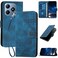 Case Cover For Realme C63 Global Grid Butterfly Embossed Pattern Leather Phone Case with Lanyard(Dark Blue)