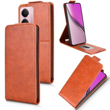 Case Cover For Realme P3 5G Global / Neo7x 5G Magnetic Vertical Flip Leather Phone Case with Buckle(Brown)