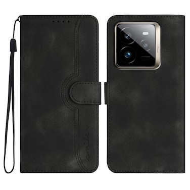 Case Cover For Realme GT7 Pro Heart Pattern Skin Feel Leather Phone Case(Black)