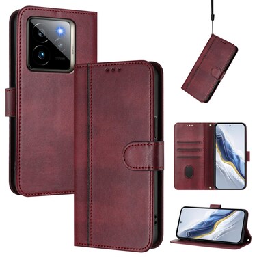 Case Cover For Realme GT 7 Pro / GT7 Pro Racing Line Splicing Buckle Retro Leather Phone Case(Wine Red)