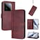Case Cover For Realme GT 7 Pro / GT7 Pro Racing Line Splicing Buckle Retro Leather Phone Case(Wine Red)