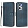 Case Cover For Realme GT Neo 3T Line Splicing Buckle Retro Leather Phone Case(Dark Blue)