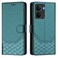 Case Cover For Realme P3 5G Honeycomb Embossing RFID Leather Phone Case(Peacock Green)