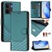 Case Cover For Realme P3 5G Honeycomb Embossing RFID Leather Phone Case(Peacock Green)