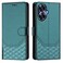 Case Cover For Realme C55 4G Global / Narzo N55 Honeycomb Embossing RFID Leather Phone Case(Peacock Green)