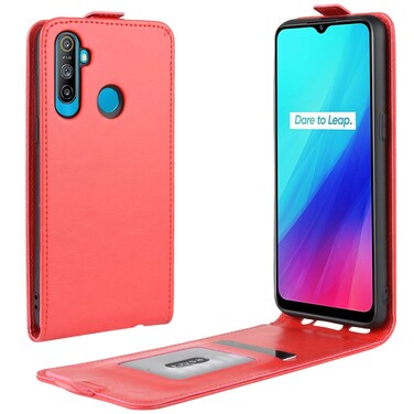 Case Cover For OPPO Realme C3 (3 Cameras) / Realme 5 R64 Texture Single Vertical Flip PU Leather Protective Case with Card Slot &amp; Photo Frame(Red)