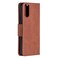 Case Cover For OPPO Reno4 5G Retro Lambskin Texture Pure Color Horizontal Flip PU Leather Case with Holder &amp; Card Slots &amp; Wallet &amp; Lanyard(Brown)