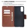 Case Cover For OPPO Reno4 5G Retro Lambskin Texture Pure Color Horizontal Flip PU Leather Case with Holder &amp; Card Slots &amp; Wallet &amp; Lanyard(Brown)
