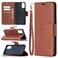 Case Cover For OPPO Reno4 5G Retro Lambskin Texture Pure Color Horizontal Flip PU Leather Case with Holder &amp; Card Slots &amp; Wallet &amp; Lanyard(Brown)