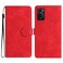 Case Cover For OPPO A36 / A76 / A96 Flower Embossing Pattern Leather Phone Case(Red)