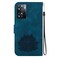 Case Cover For OPPO A77 5G / A77 4G / A77s / K10 5G Lotus Embossed Leather Phone Case(Dark Blue)