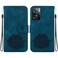 Case Cover For OPPO A77 5G / A77 4G / A77s / K10 5G Lotus Embossed Leather Phone Case(Dark Blue)
