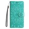 Case Cover For OPPO A7 / A5s Embossed Sunflower Leather Phone Case(Green)