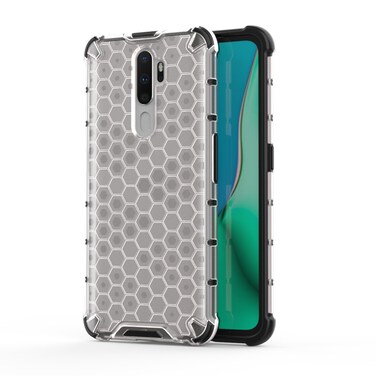 Case Cover For Oppo A9 (2020) Shockproof Honeycomb PC + TPU Case(White)