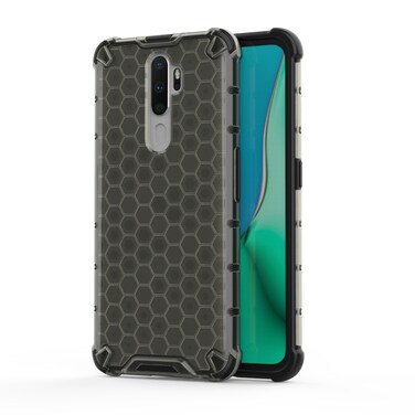 Case Cover For Oppo A9 (2020) Shockproof Honeycomb PC + TPU Case(Grey)