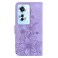 Case Cover For OPPO F25 Pro 5G Global Lily Embossed Leather Phone Case(Purple)