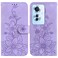 Case Cover For OPPO F25 Pro 5G Global Lily Embossed Leather Phone Case(Purple)