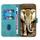 Case Cover For OPPO A73 4G/F17 Elephant Head Embossed Phone Leather Case with Lanyard(Light Blue)
