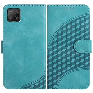 Case Cover For OPPO A73 4G/F17 Elephant Head Embossed Phone Leather Case with Lanyard(Light Blue)
