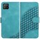 Case Cover For OPPO A73 4G/F17 Elephant Head Embossed Phone Leather Case with Lanyard(Light Blue)