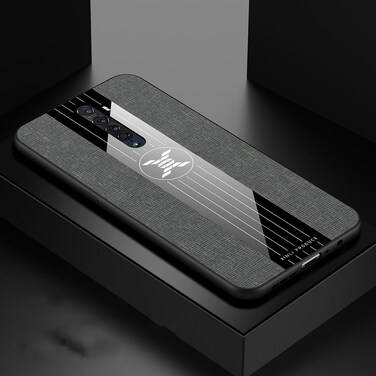 Case Cover For OPPO RENO 2 XINLI Stitching Cloth Textue Shockproof TPU Protective Case(Gray)
