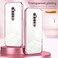 Case Cover For OPPO Reno2 Transparent Plating Fine Hole Phone Case(Pink)