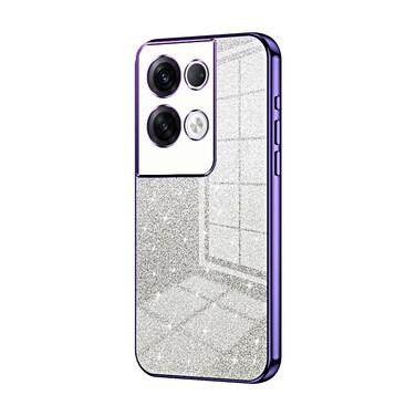 Case Cover For OPPO Reno8 Pro+ Gradient Glitter Powder Electroplated Phone Case(Purple)