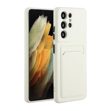 Case Cover For Samsung Galaxy S22 Ultra 5G Card Slot Design Shockproof TPU Phone Case(White)