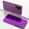 Case Cover For Samsung Galaxy S22 Ultra 5G Plated Mirror Horizontal Flip Leather Case with Holder(Purple)