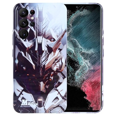 Case Cover For Samsung Galaxy S22 Ultra 5G Painted Pattern Precise Hole PC Phone Case(Golden Robot)