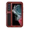Case Cover For Samsung Galaxy S22 Ultra 5G LOVE MEI Metal Shockproof Waterproof Dustproof Protective Phone Case(Red)