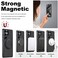 Case Cover For Samsung Galaxy S22 Ultra 5G Suteni G3 Carbon Fiber Leather 360 Rotation Holder MagSafe Phone Case(Black)