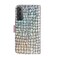 Case Cover For Samsung Galaxy S23+ 5G Laser Glitter Powder Crocodile Texture Leather Phone Case(Silver)