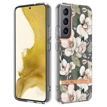 Case Cover For Samsung Galaxy S23+ 5G Flowers and Plants Series IMD TPU Phone Case(Green Gardenia)