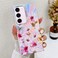 Case Cover For Samsung Galaxy S23+ 5G Electroplating Laser Flower Texture TPU Phone Case(Cosmos Flower AH7)