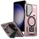 Case Cover For Samsung Galaxy S23+ 5G Shield Frame Holder MagSafe Phone Case(Rose Gold)